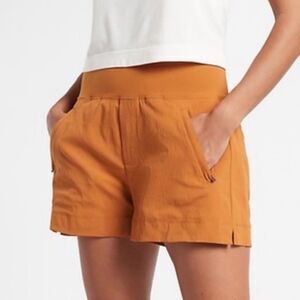 Athleta Trekkie North Orange Brown Stretch Shorts Size‎ 24